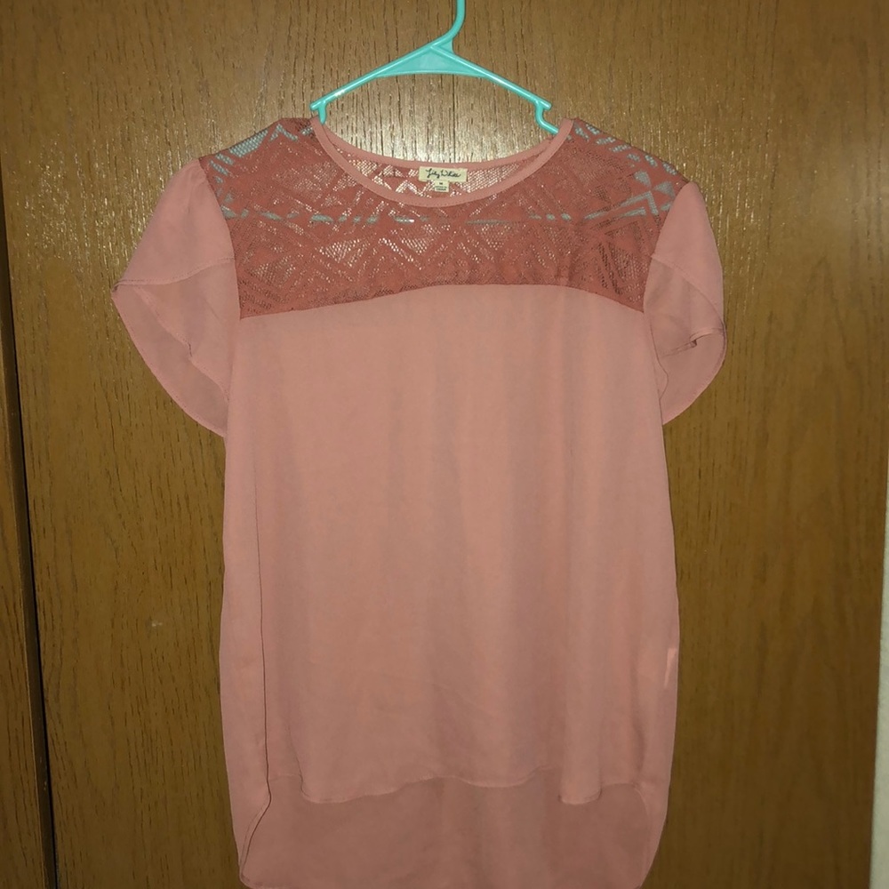 Lily white coral colored shirt